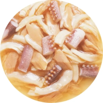 Банки Inaba Chiao Toromi для кошек с куриными филе и тунцом Магуро с кальмарами