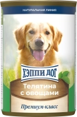 Консервы Хеппи Дог Натуральная Линия для собак с телятиной и овощами