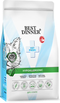 Корм Best Dinner Vet Profi Hypoallergenic при пищевой аллергии и непереносимости для взрослых кошек 