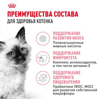 Royal Canin Kitten корм сухой сбалансированный для котят в период второй фазы роста до 12 месяцев