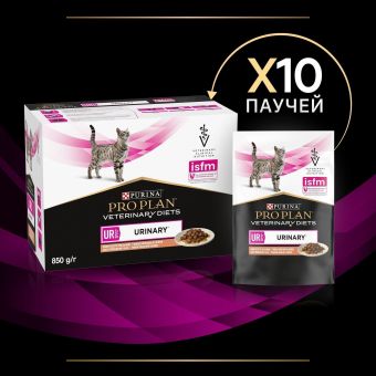 Влажный корм для кошек PRO PLAN® VETERINARY DIETS UR ST/OX Urinary при болезнях мочевыводящих путей, с лососем