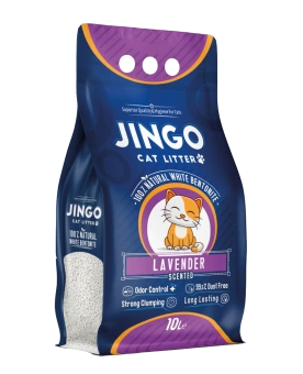 Наполнитель Jingo комкующийся для кошачьего туалета с ароматом лаванды