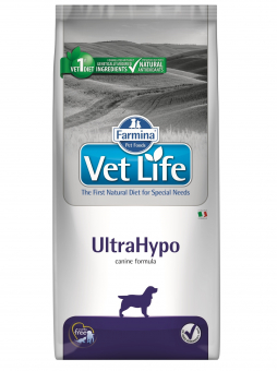 Корм Farmina Vet Life Ultrahypo для собак. При пищевой непереносимости и аллергии
