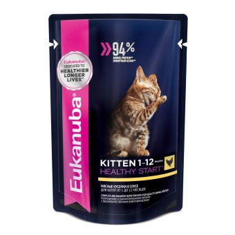 Паучи Eukanuba для котят с курицей
