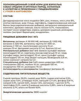 Сухой корм Best Dinner Sensible Medium&Maxi Duck&Potato для собак средних и крупных пород, утка и картофель