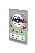 Паучи Alphapet Wow для кошек с чувствительным пищеварением с кроликом и потрошками