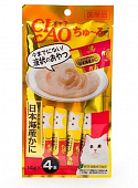 Лакомство Ciao для кошек чуру с японским глубоководным крабом и парным филе курицы в соусе