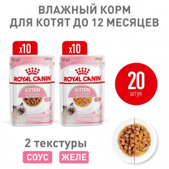 Паучи Royal Canin Kitten для котят в возрасте до 12 месяцев в соусе Мультипак!