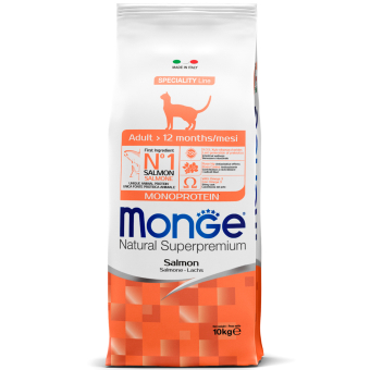 Корм Monge Cat Speciality Line Monoprotein Adult монопротеиновый для взрослых кошек из лосося