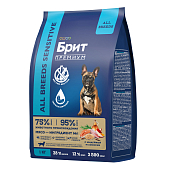 Сухой Корм Brit Premium Dog Sensitive для собак для чувствительного пищеварения с...