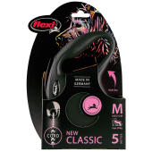 Flexi рулетка New Classic M (до 20 кг) трос 5 м чёрная