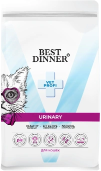 Корм Best Dinner Vet Profi Urinary при струвитном уролитиазе для здоровья мочевыводящих путей у взрослых кошек