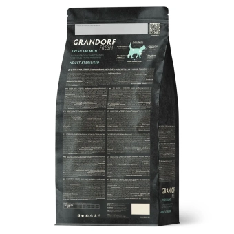 Сухой корм Grandorf Fresh Cat Salmon для взрослых кошек, свежее филе лосося с бататом 
