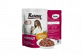 Паучи Karmy Adult Cat для взрослых кошек и котов с курицей в соусе Паучи Karmy Adult Cat для взрослых кошек и котов с курицей в соусе