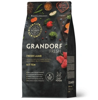 Корм Grandorf Fresh Cat Lamb Kitten свежее мясо ягненка с бататом для котят, беременных или кормящих кошек
