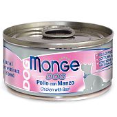 Банки Monge Dog Natural для собак куриные кусочки с говядиной Банки Monge Dog Natural для собак куриные кусочки с говядиной