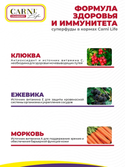 Корм Carni Mini для мелких пород собак с ягнёнком, ежевикой и клюквой