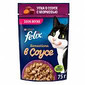 Влажный корм Felix Sensations для взрослых кошек с уткой в соусе с морковью