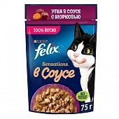 Влажный корм Felix Sensations для взрослых кошек с уткой в соусе с морковью Влажный корм Felix Sensations для взрослых кошек с уткой в соусе с морковью