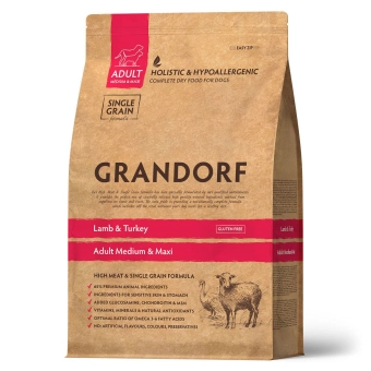 Сухой корм Grandorf Holistic Adult Medium & Maxi для взрослых собак средних и крупных пород, ягненок и индейка