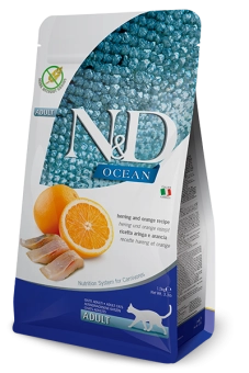 Корм Farmina N&D Ocean Cat Herring Pumpkin & Orange Adult беззерновой для кошек с сельдью, тыквой и апельсином
