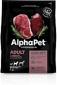 Сухой Корм Alphapet Superpremium для взрослых собак средних пород с говядиной и потрошками