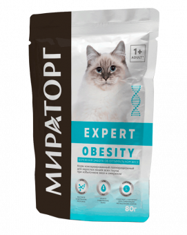 Паучи Мираторг Expert Obesity для кошек при избыточном весе и ожирении «Бережная забота об оптимальном весе» 