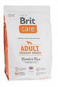 Сухой Корм Brit Care Adult Medium Breed Lamb&Rice для собак от 10 до 25 кг с ягненком и рисом