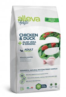 Корм Alleva Holistic Adult Dog Chicken & Duck для взрослых собак маленьк пород с курицей, уткой, алое вера и женьшенем