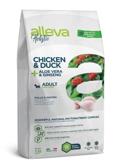 Корм Alleva Holistic Adult Dog Chicken & Duck для взрослых собак маленьк пород с курицей, уткой, алое вера и женьшенем