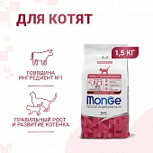 Сухой Корм Monge Cat Speciality Line Monoprotein для котят и беременных кошек, из говядины