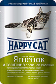 Паучи Happy Cat для кошек ягненок и телятина с фасолью Паучи Happy Cat для кошек ягненок и телятина с фасолью