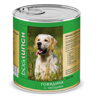 Банки Dog Lunch для собак с говядиной и овощами