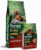 Сухой Корм Monge BWild Grain Free для взрослых собак всех пород из мяса ягнёнка с картофелем и горохом