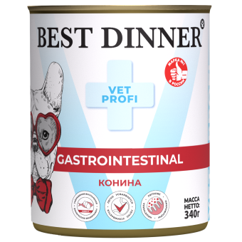 Консервы Best Dinner Vet Profi Exclusive Gastro Intestinal для собак с чувствительным пищеварением из конины 340г