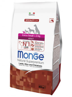 Корм Monge Speciality Line Extra Small Adult Lamb для собак миниатюрных пород с ягненком