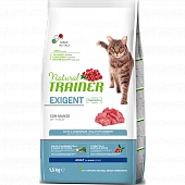 Сухой Корм Natural Trainer Exigent Cat Beef для привередливых кошек с говядиной