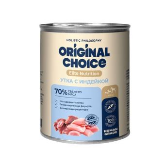 Банки Original Choice Elite Nutrition Adult для собак с уткой и индейкой