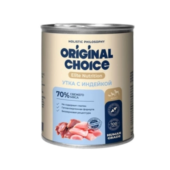 Банки Original Choice Elite Nutrition Adult для собак с уткой и индейкой