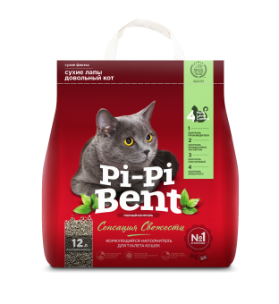 Комкующийся наполнитель Pi-Pi-Bent Fresh Sensation с ароматом свежих трав и цветов