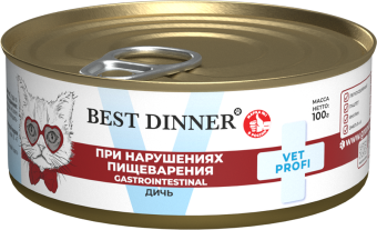 Консервы Best Dinner Vet Profi Exclusive Gastro Intestinal для кошек с чувствительным пищеварением паштет из дичи