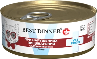Консервы Best Dinner Vet Profi Exclusive Gastro Intestinal для кошек с чувствительным пищеварением паштет из дичи