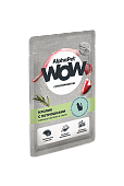 Паучи Alphapet Wow для кошек с чувствительным пищеварением с кроликом и потрошками