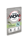 Паучи Alphapet Wow для кошек с чувствительным пищеварением с кроликом и потрошками