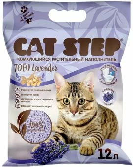 Наполнитель Cat Step Tofu Lavender для кошек впитывающий с ароматом лаванды
