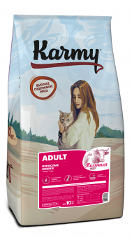 Корм Karmy Adult Cat для взрослых кошек с телятиной