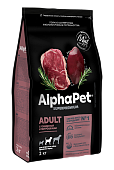 Сухой Корм Alphapet Superpremium для взрослых собак средних пород с говядиной и потрошками
