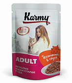 Паучи Karmy Adult Cat для взрослых кошек и котов с телятиной в соусе
