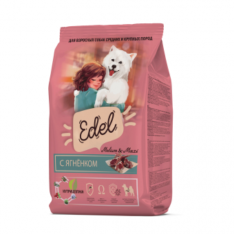 Корм Edel Adult Medium & Maxi Lamb полнорационный для взрослых собак средних и крупных пород с ягнёнком