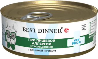 Консервы Best Dinner Vet Profi Exclusive Hypoallergenic для собак при пищевой аллергии с кониной и рисом